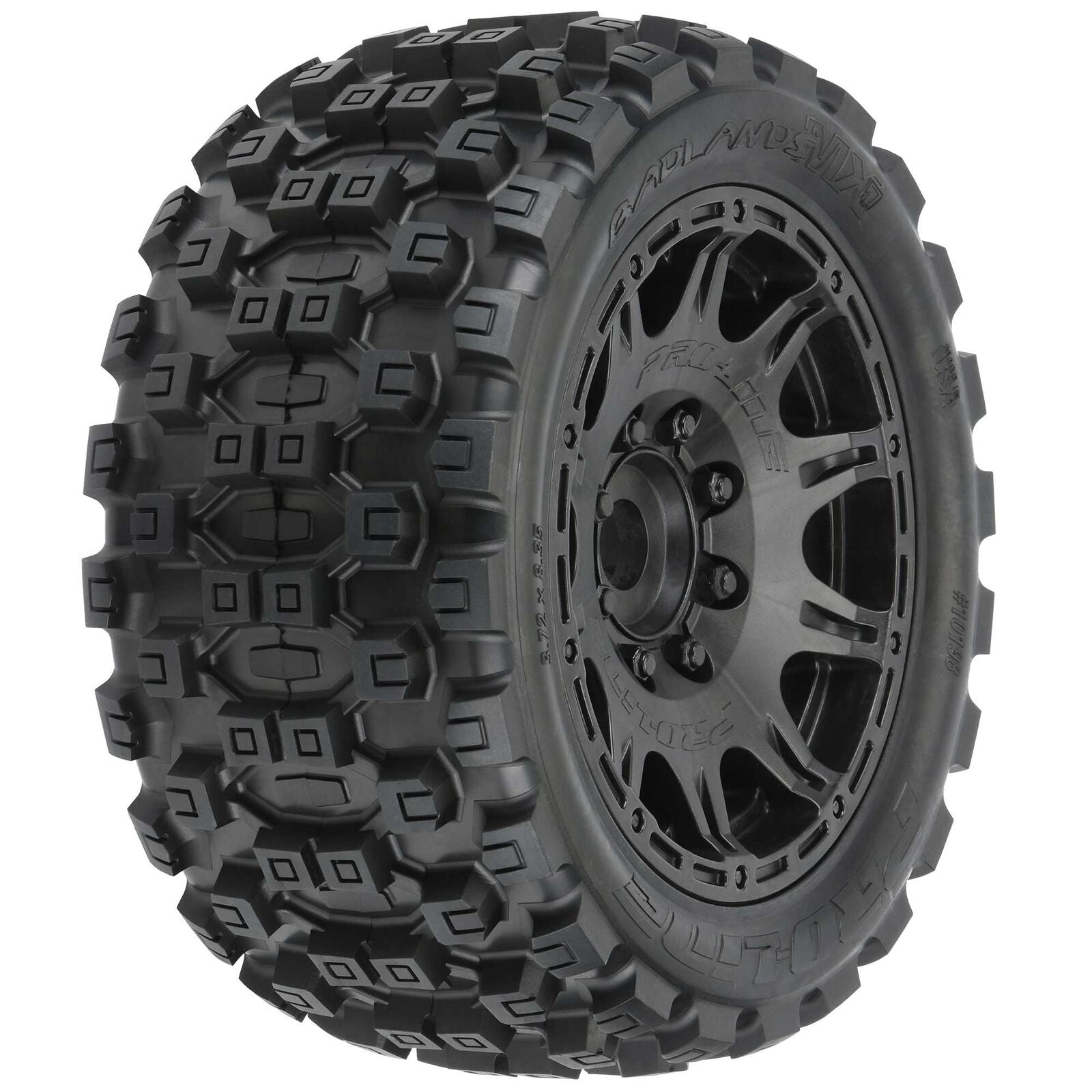 Pro-Line 1/6 Badlands MX57 Front/Rear 5.7" Tires Mounted 24mm Black Raid (2)