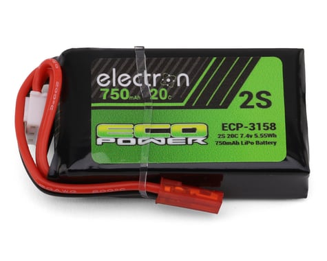 EcoPower "Electron" 2S 20C LiPo Battery w/JST Connector (7.4V/750mAh) (Redcat® Ascent 18®)