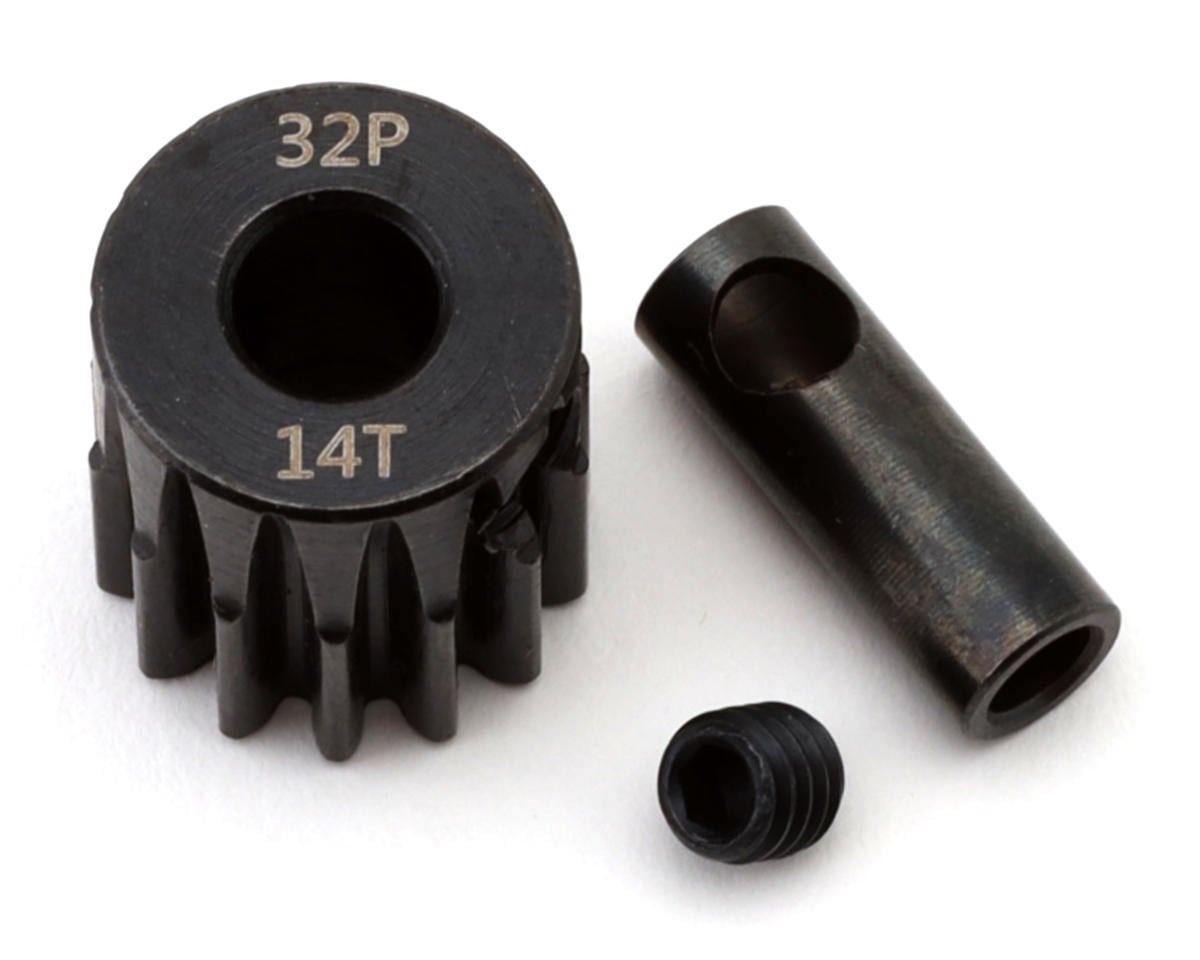 EcoPower Steel 32P Pinion Gear (Mod .8) (5mm Bore) (14T) w/3.17mm Reducer Sleeve