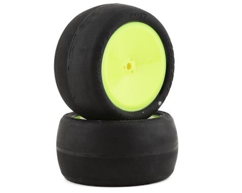 JConcepts Smoothie 2 2.2" Pre-Mounted Rear Buggy Tires (Yellow) (2) (Silver) w/12mm Hex