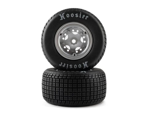 Losi 22S Dirt Late Model Hoosier 1/10 Pre-Mounted Tires (Satin Aluminum) (2) (Soft) (Front/Rear)