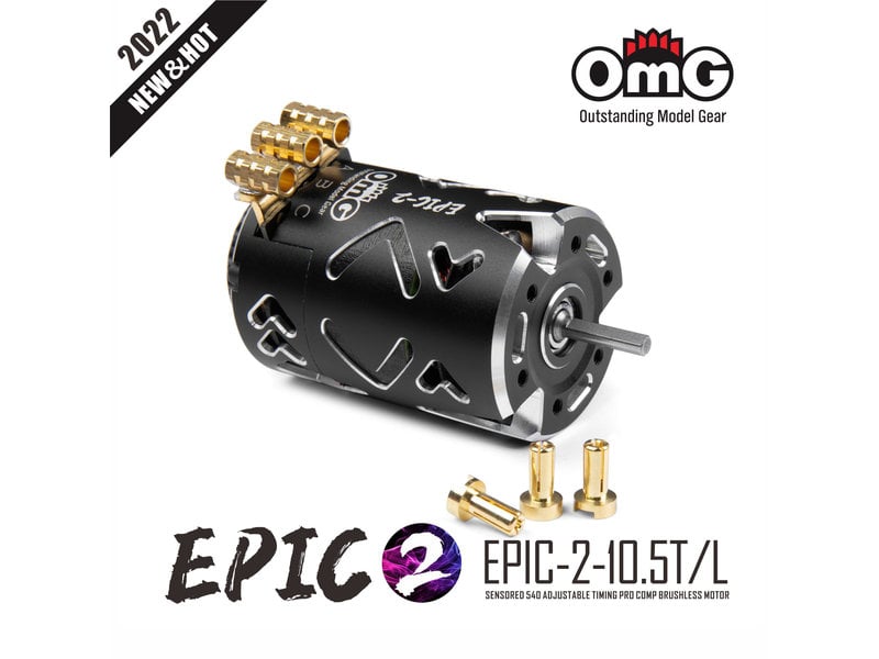 OMG EPIC-2-10.5T/L/BK - EPIC-2 Brushless Motor 10.5T / Color: Black
