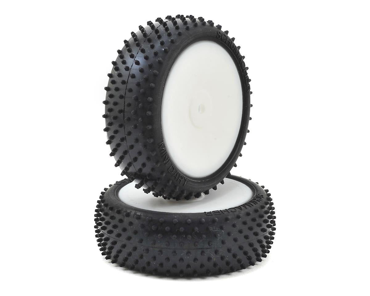 Schumacher "Mini Dart" 2.2" 4WD Front Pre-Mounted Turf Tires (2) (Yellow) w/12mm Hex