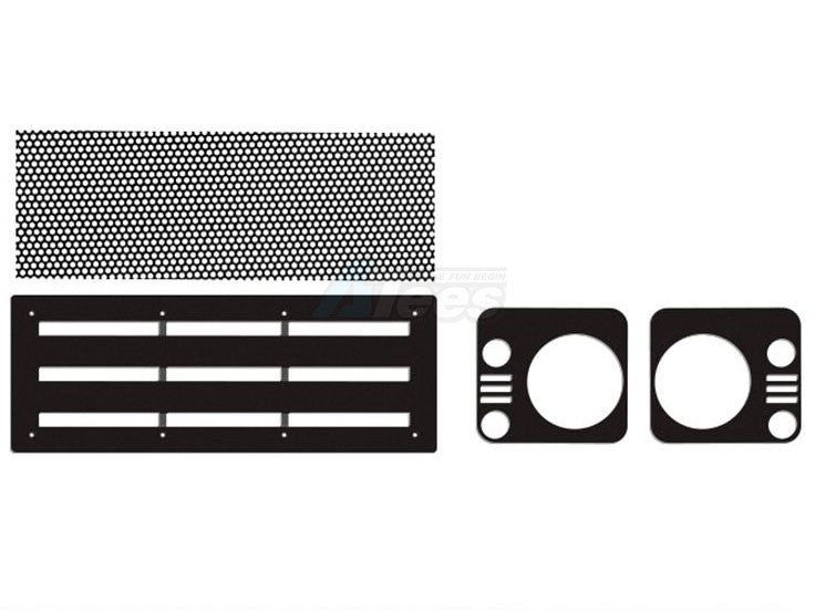 Team DC 1:10 Metal Intercooler Cooling Protection Mesh And Protective Lampshade For Traxxas TRX4 Defender DJX-1051 (1Kit) Black for Traxxas TRX-4
