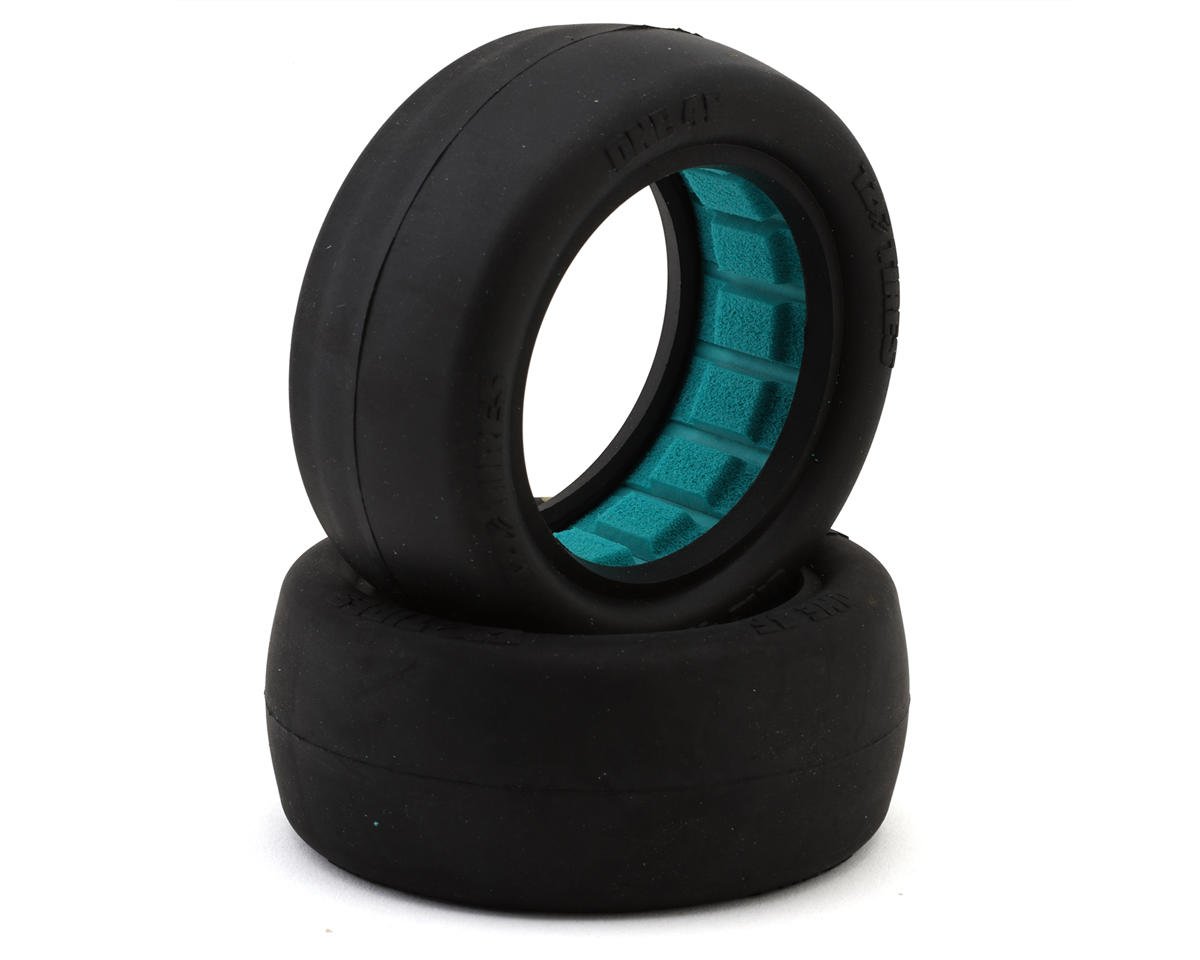 TZO Tires One 2.2" 4WD Front 1/10 Slick Buggy Tire (2) (Teal) w/Foam Inserts
