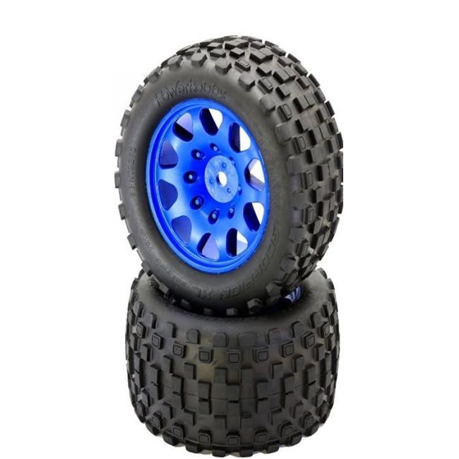 Power Hobby SCORPION XL Belted Tires & Viper Wheels - Set of 2