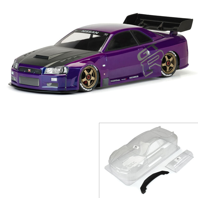 ProtoForm 1/7 2002 Nissan Skyline GT-R R34 Clear Body: ARRMA Infraction 6S