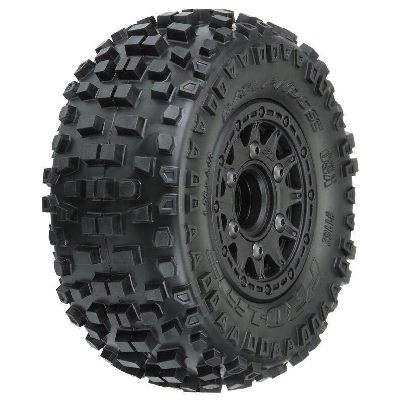 Pro-Line 1/10 Badlands Front/Rear 2.2"/3.0" SC Mounted 12mm Black Raid (2)
