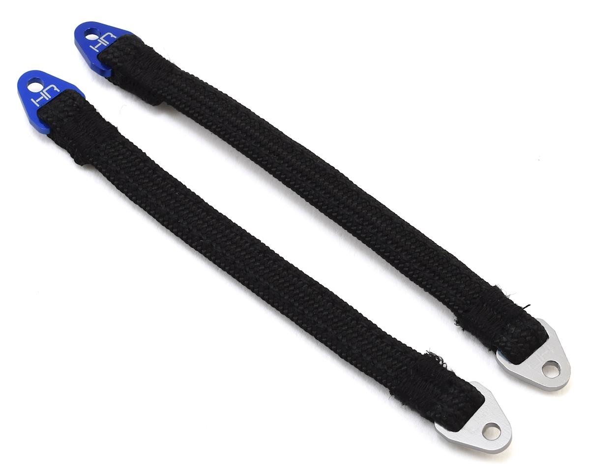 Hot Racing 115mm Suspension Travel Limit Straps (2) (Blue/Silver