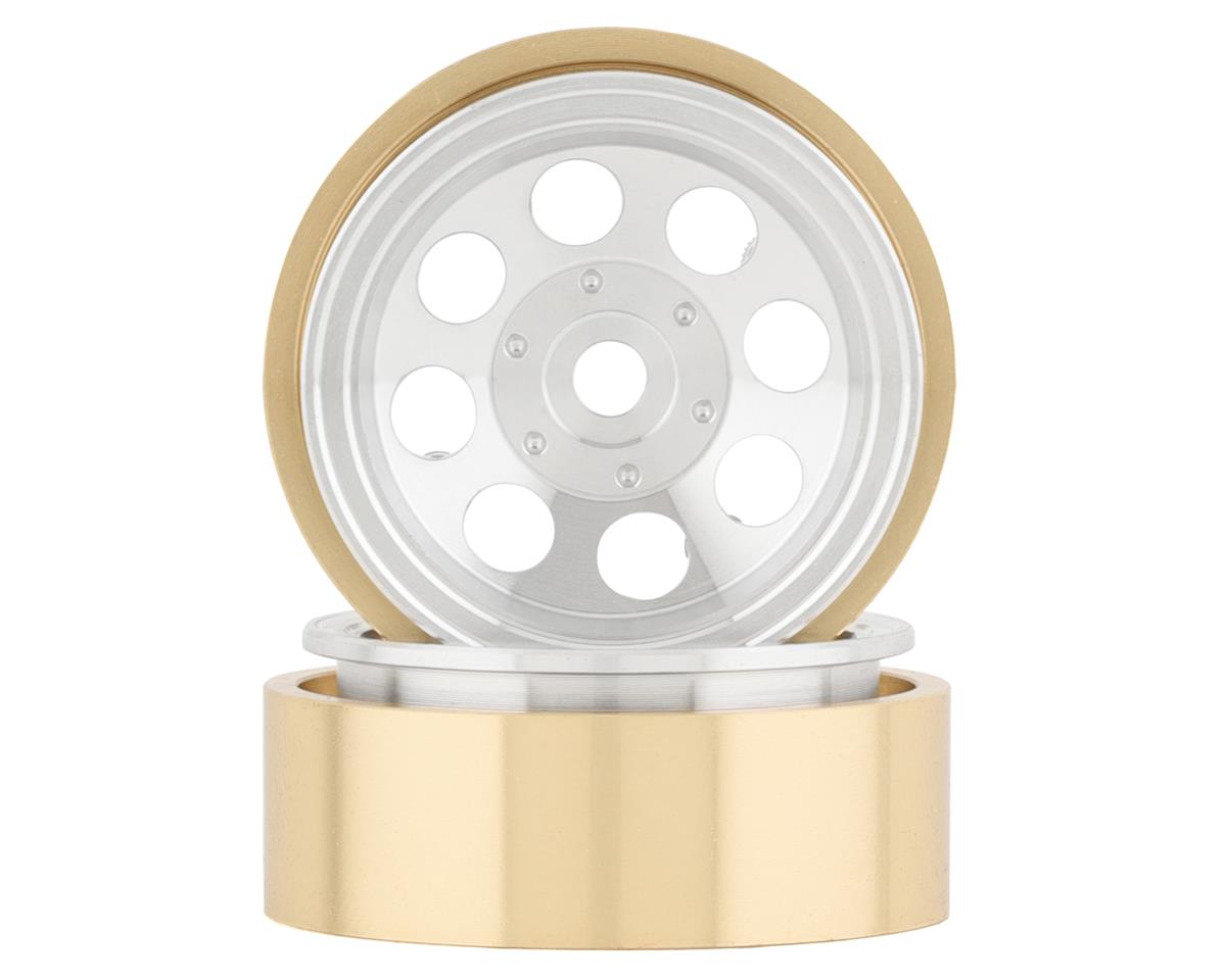 SSD RC 1.0” Aluminum/Brass 8 Hole Beadlock Wheels (Silver) (2)