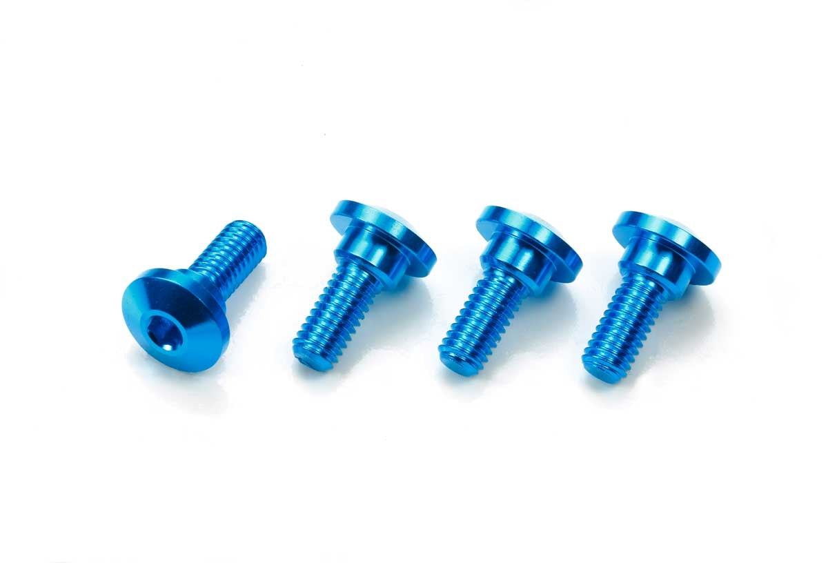 Tamiya 3x8mm Aluminum Hex Servo Step Screws, Blue, 4pcs