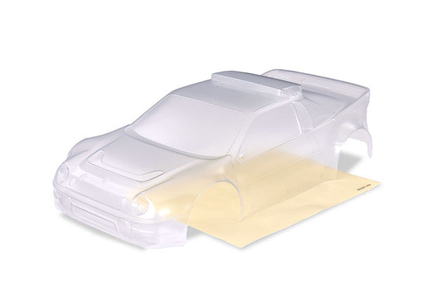 Traxxas Body, Ford RS200 (clear)/ window masks