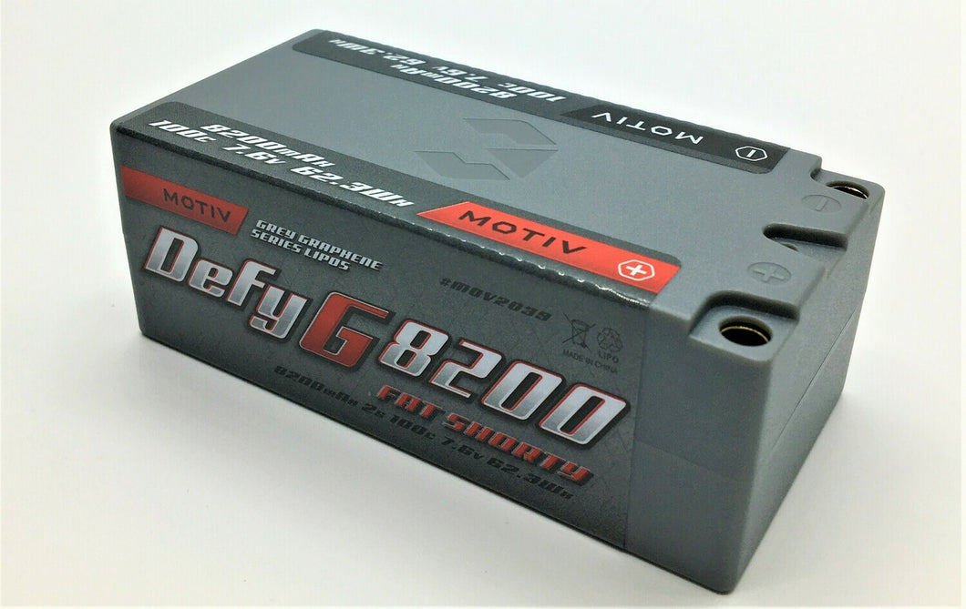 Motiv Grey Graphene Pro LIPO, 2S Fat Shorty, 8200Mah Battery