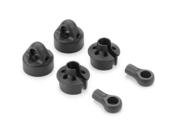 Xray Composite Shock Cap, Spring Collar & Ball Joint - Big Bore (2 pcs each)
