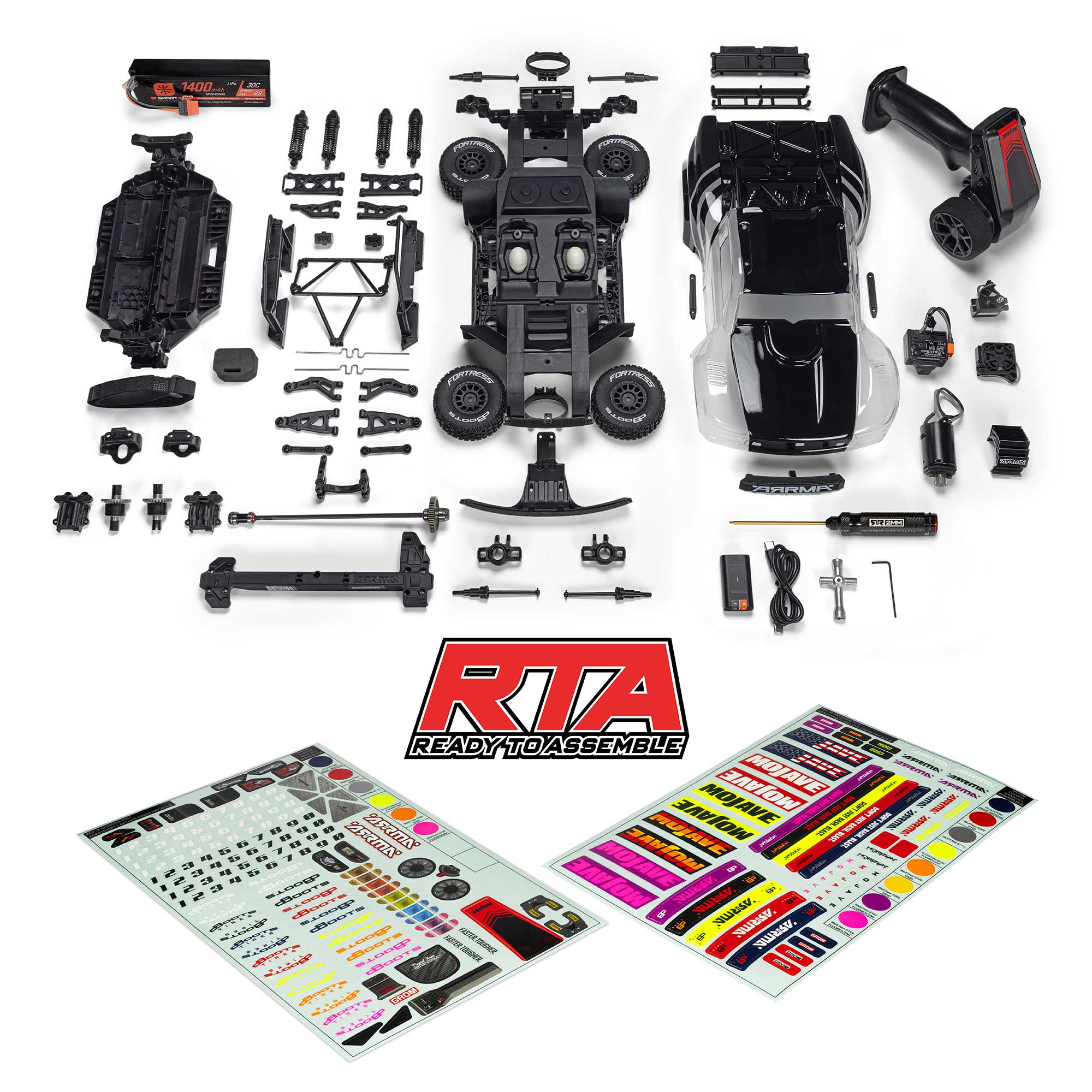 ARRMA MOJAVE GROM RTA 1/16 4WD Kit (Battery & Charger Included) *Clear Body