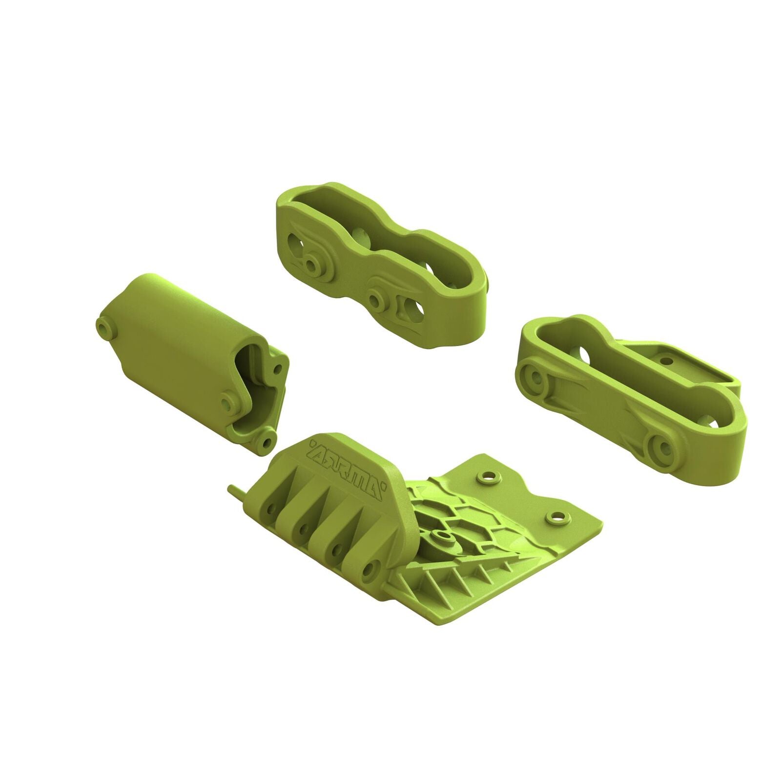 Arrma Lower Skid And Bumper Mount Set, Fluorescent Yellow