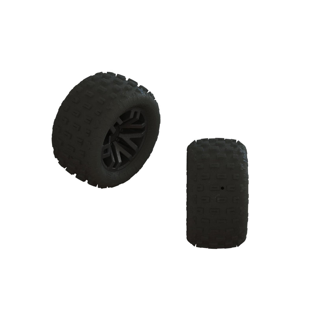 Arrma dBoots 'FORTRESS' Tire Set Glued (Black) (2 Pairs)