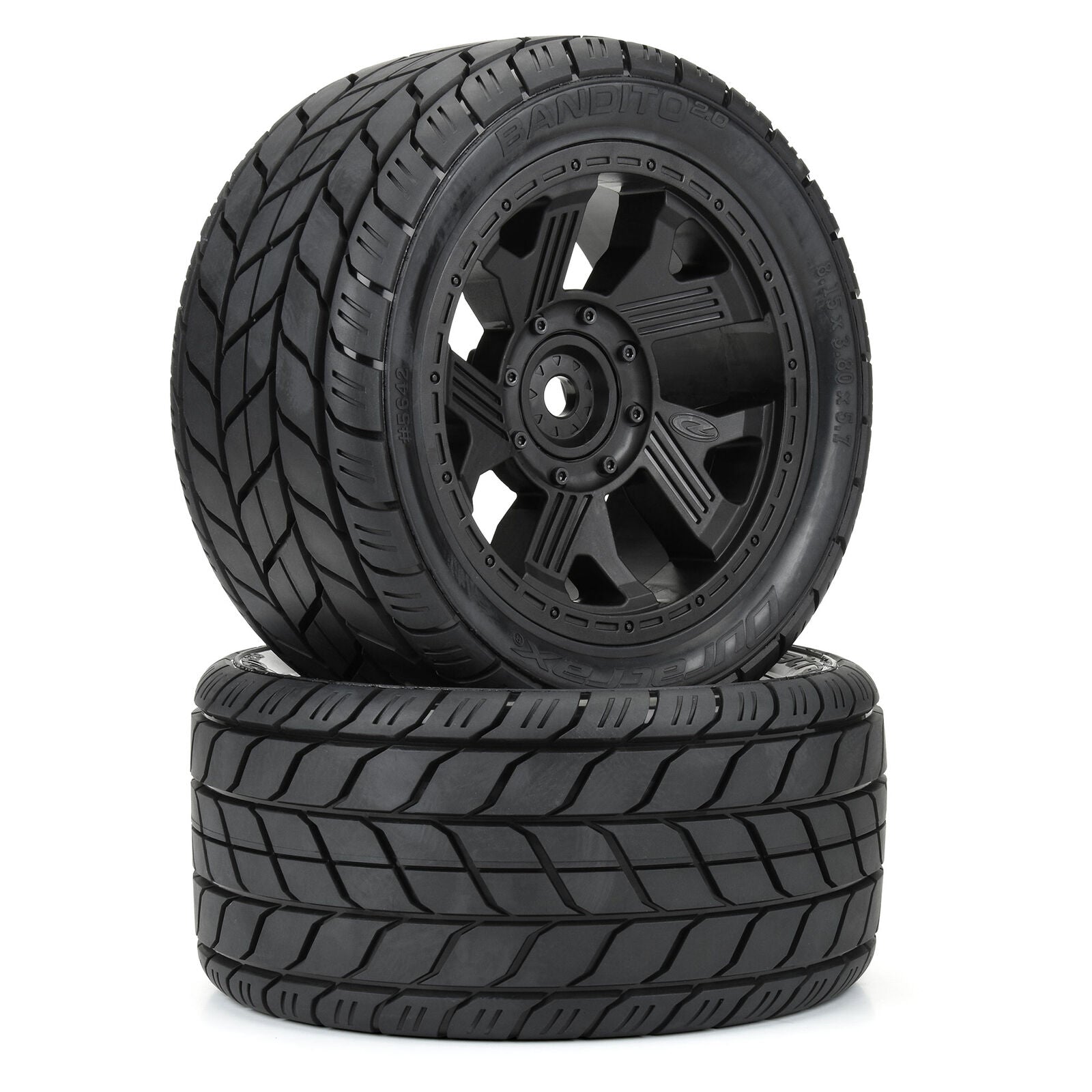 Duratrax 1/6 Bandito 2.0 F/R 5.7" Monster Truck Tires MTD 24mm Blk Ripper (2)