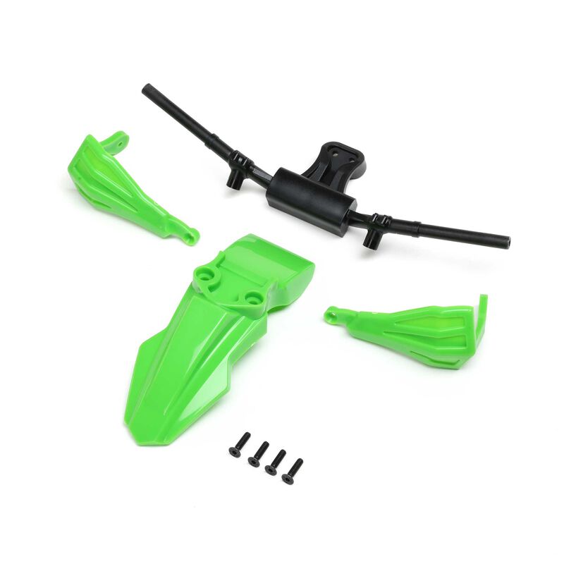 Losi Fender, Handguards & Handle Bars, Green: PM-SM