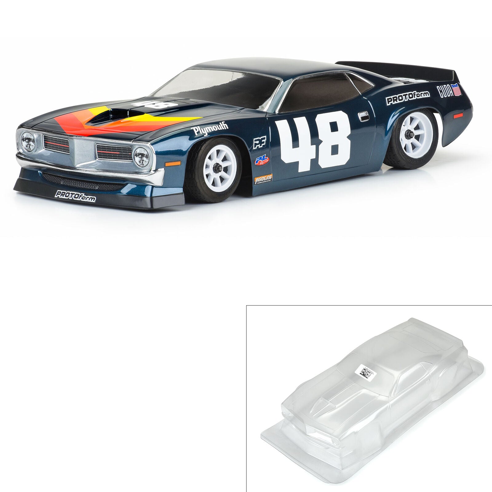 PROTOform 1/10 1970 Plymouth Barracuda Clear Body: Vintage Trans-Am