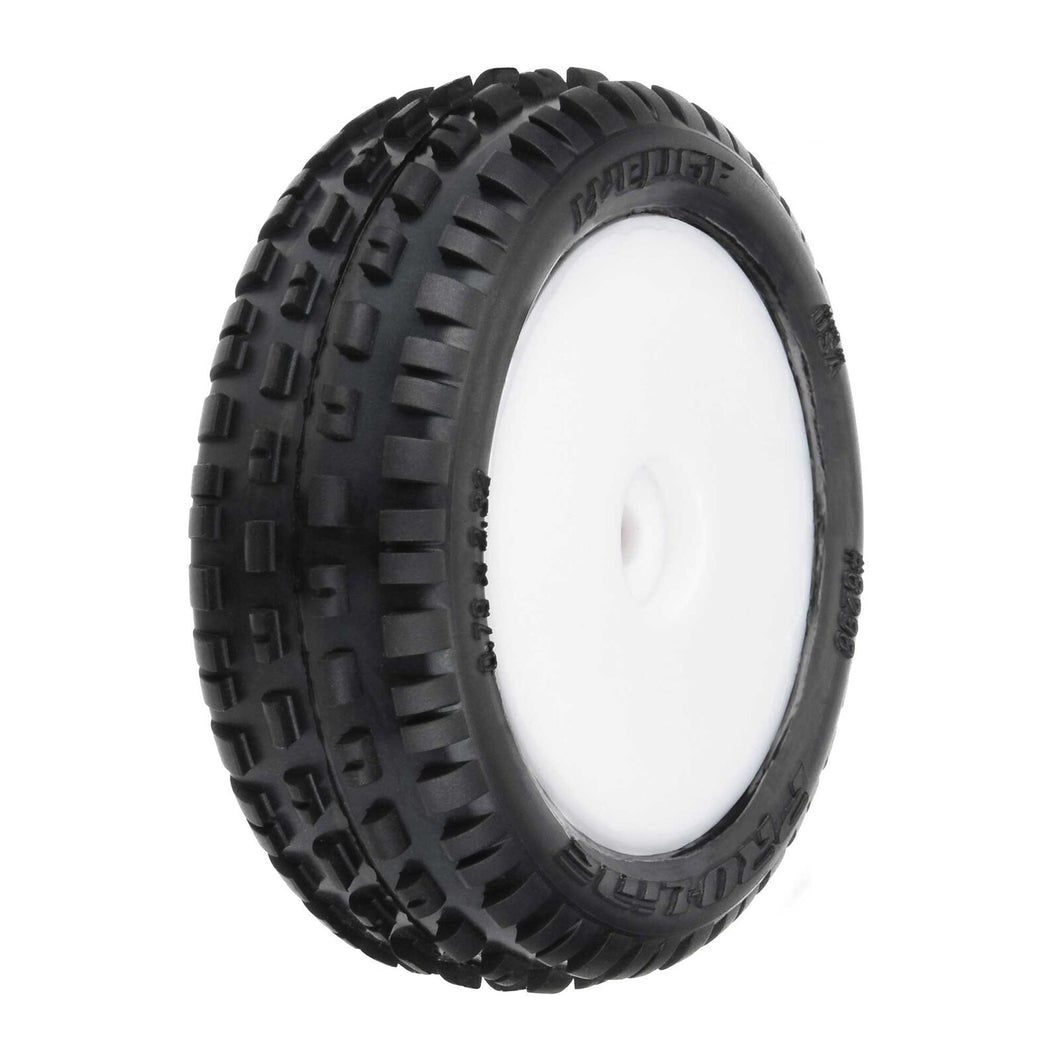 Pro-Line 1/18 Wedge Front Carpet Mini-B Tires Mounted 8mm White Wheels (2)