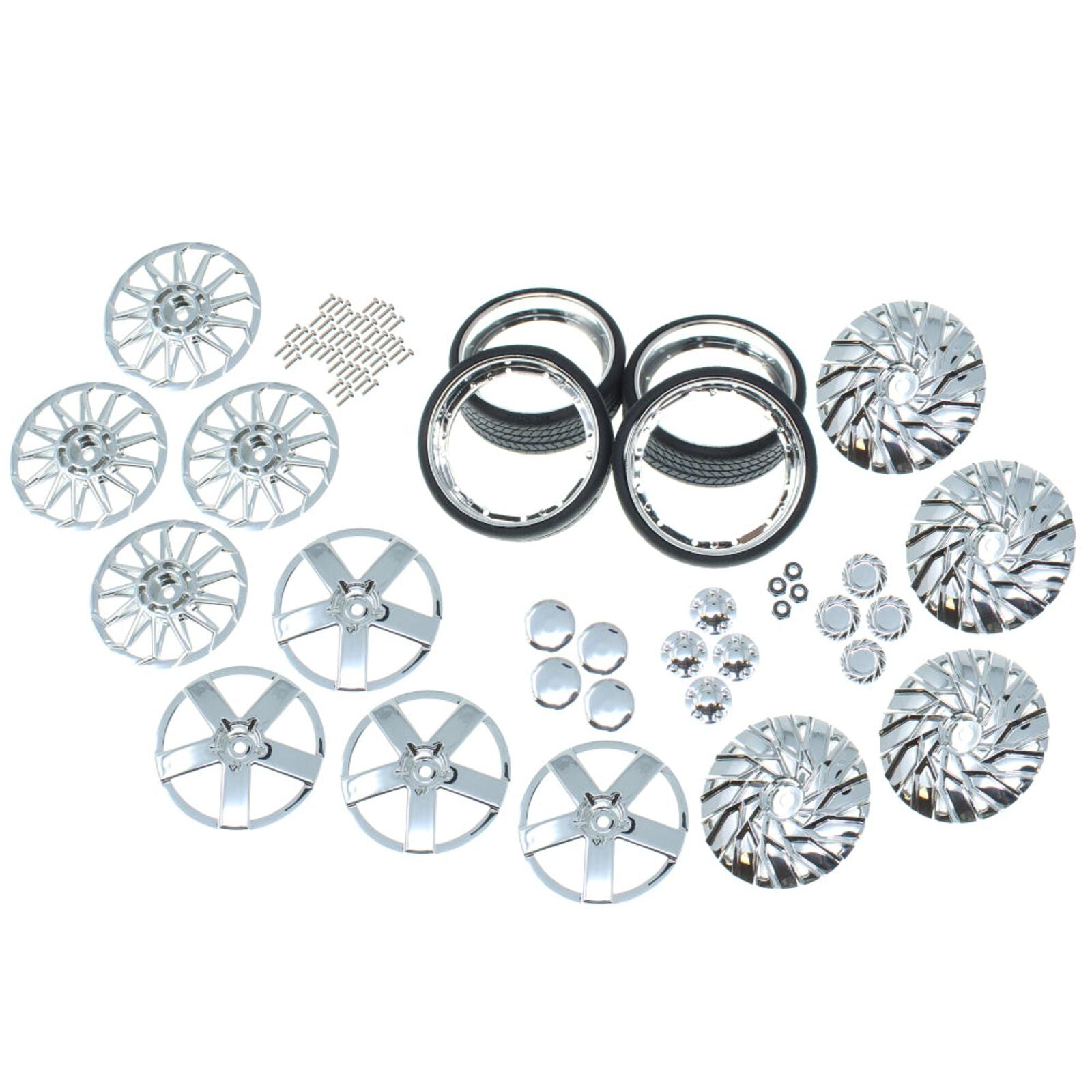 Redcat Chrome 26in Wheel & Tire Combo Kit