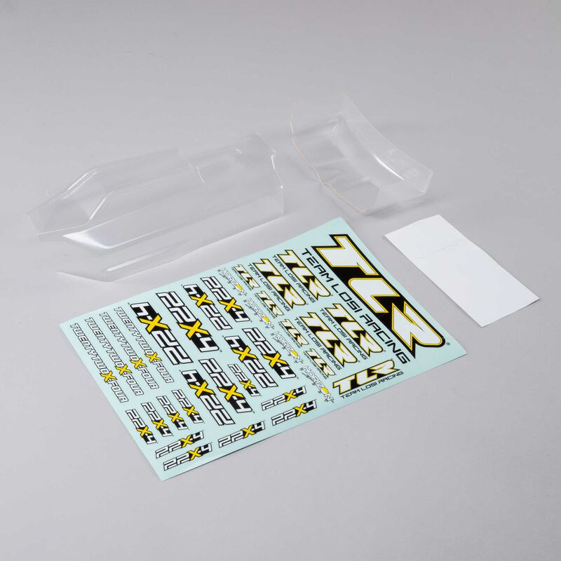 Team Losi Racing 22X-4 Body & Wing (Clear) (Lighweight)