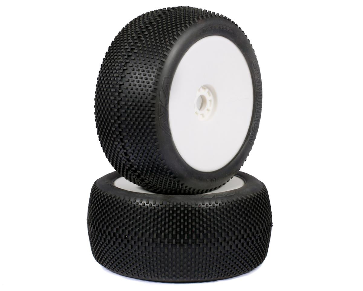 AKA EVO Gridiron 1/8 Truggy Pre-Mounted Tires (2) (White) (Soft - Long Wear)