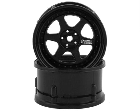 DS Racing Drift Element 6 Spoke Drift Wheels (Triple Black) (2) (Adjustable Offset) w/12mm Hex
