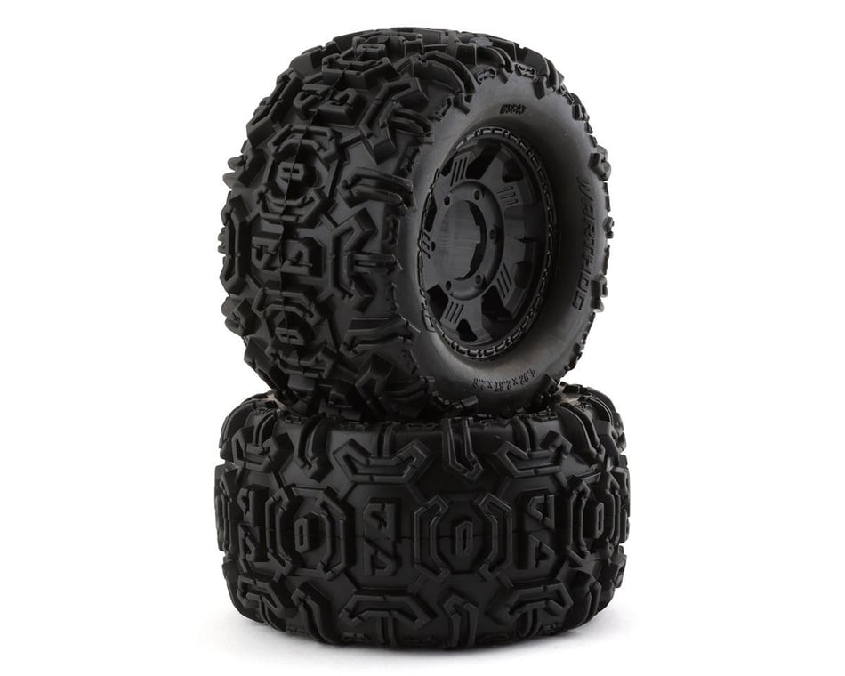 DuraTrax Warthog 2.8" Pre-Mounted Tires (Black) (2) w/Ripper Wheels & Removable 12mm Hex