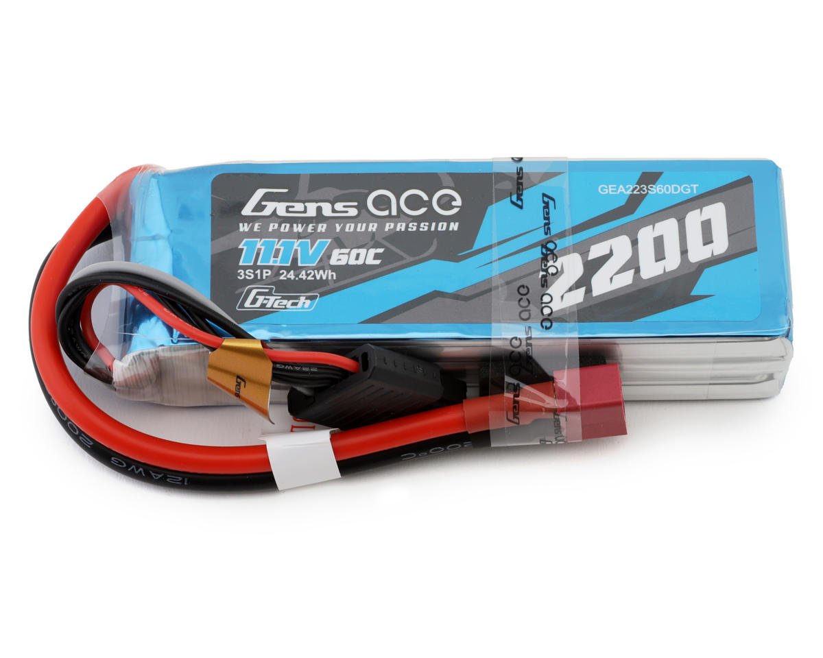 Gens Ace G-Tech Smart 3S LiPo Battery 60C (11.1V/2200mAh) w/Deans Connector