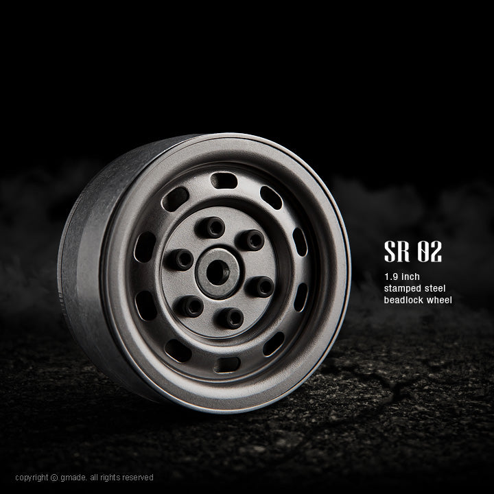 G MADE 1.9 SR02 Beadlock Wheels (Uncoated Steel) (2)