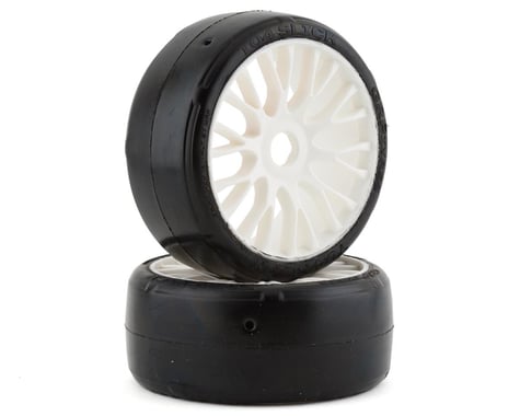 GRP Tires GT - TO4 Slick Belted Pre-Mounted 1/8 Buggy Tires (White) (2) (XM3) w/FLEX Wheel