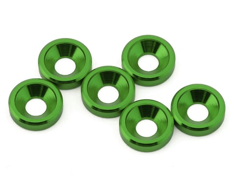 J&T Bearing Co. 3mm Aluminum Countersunk Washers (Blue) (6)