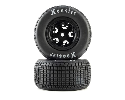 Losi 22S Dirt Late Model Hoosier 1/10 Pre-Mounted Tires (Black) (2) (Medium) (Front/Rear)