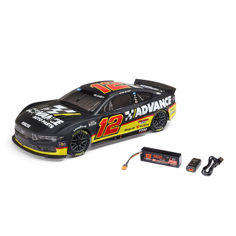 Losi 1/12 NASCAR Blaney #12 Brushed AWD RTR (B&C Incl) - Black