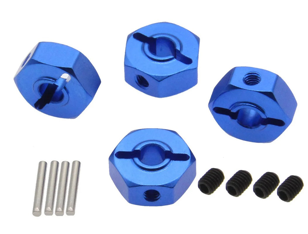 Powerhobby 12mm Wheel Hex (4), Blue, for Losi Mini LMT