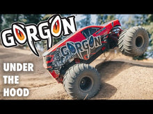 Load and play video in Gallery viewer, Arrma Gorgon 4X2 MEGA 550 Brushed 1/10 Monster Truck RTR (Blue)(2WD) w/SLT2 2.4GHz Radio
