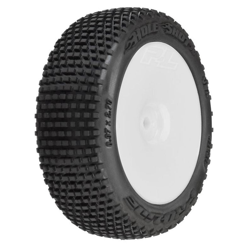 Pro-Line Hole Shot 3.0 Buggy Tires MTD Velocity White Wheels