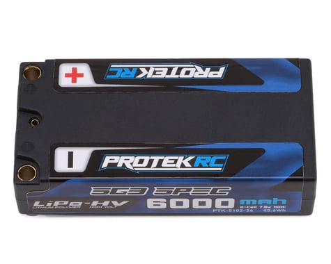 ProTek RC 2S 150C Low IR SG3 HV Shorty LiPo Battery (7.6V/6000mAh) w/5mm Connectors (ROAR Approved)