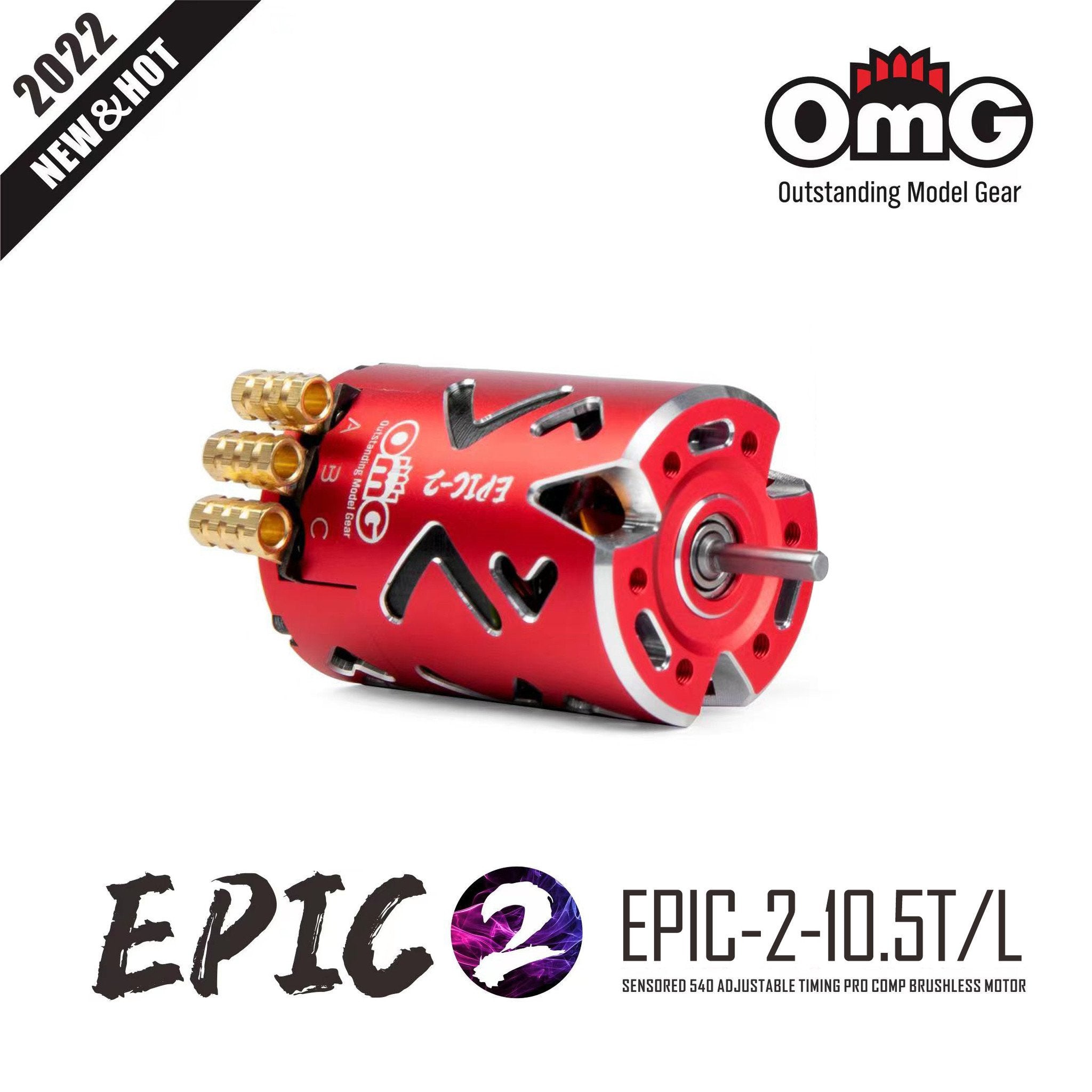 OMG EPIC-2-10.5T/L/BK - EPIC-2 Brushless Motor 10.5T / Color: Black