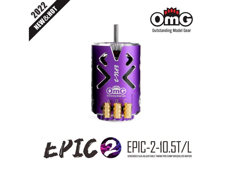 OMG EPIC-2-10.5T/L/BK - EPIC-2 Brushless Motor 10.5T / Color: Black