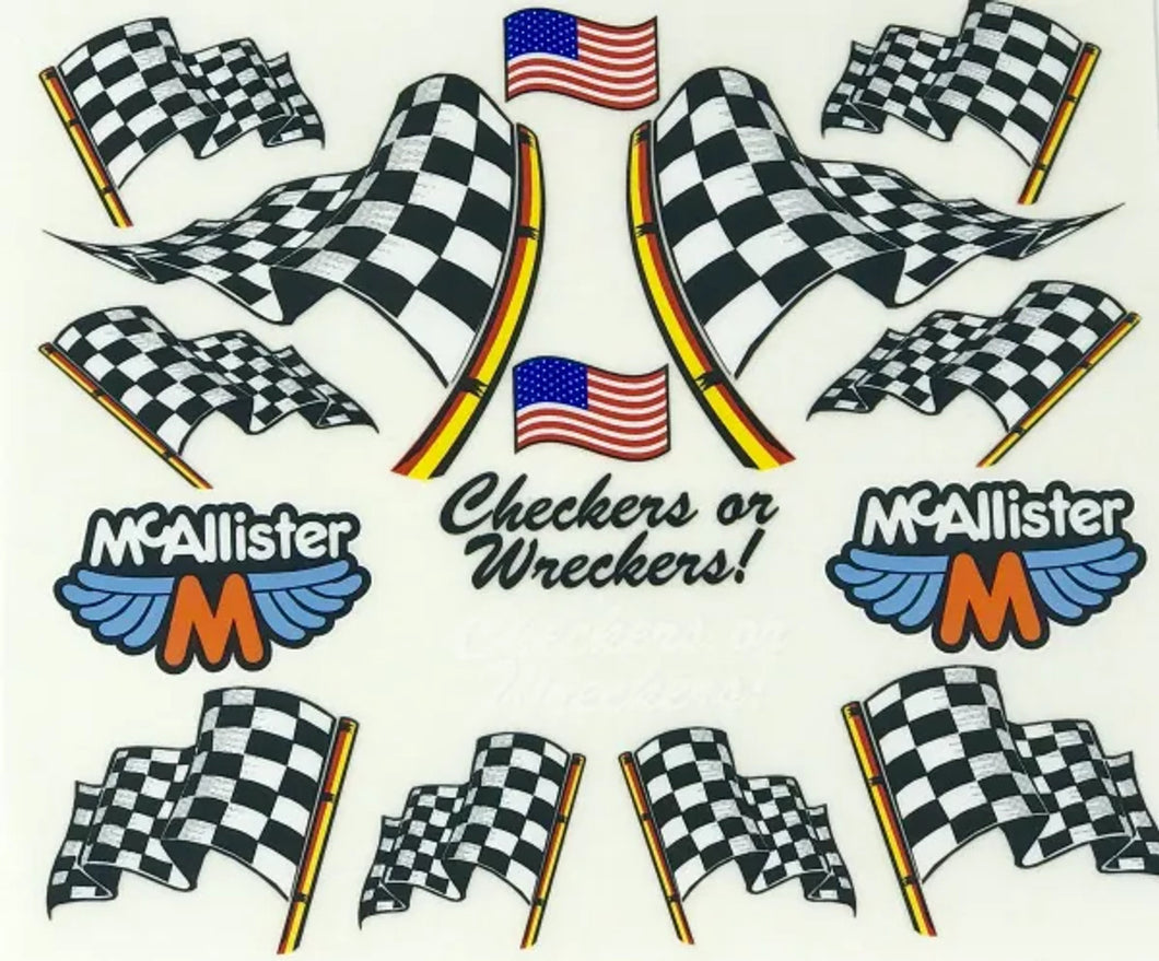 McAllister Racing Checkers or Wreckers - Decal Sheet