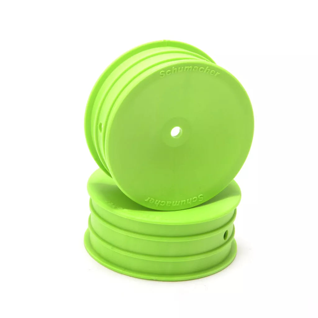 Schumacher Wheel; Hex Front - Green - 2WD - pr