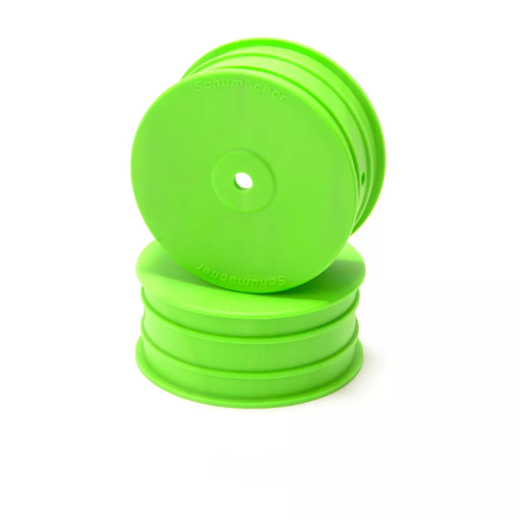 Schumacher Wheel; Hex Front - Green - 4WD - pr