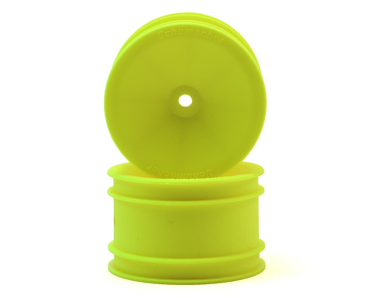 Schumacher 12mm 1/10 Buggy Rear Hex Wheels (Yellow) (2)