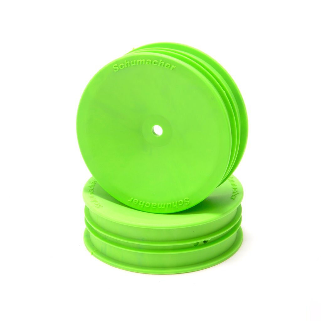 Schumacher Wheel; Hex - Front Slim - 2WD - Green -pr