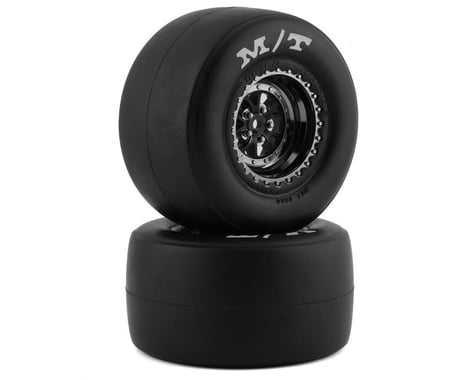 Traxxas Drag Slash Rear Pre-Mounted Sticky Tires (Black Chrome) (2) w/Weld Wheels & 12mm Hex
