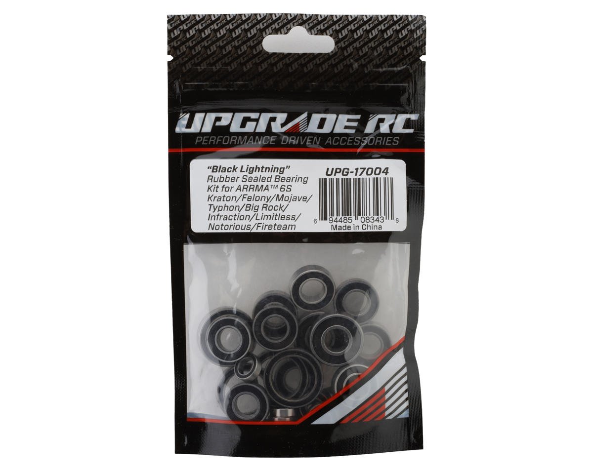 UpGrade RC "Black Lightning" Rubber Sealed Bearing Kit for Arrma™ 6S BLX Felony/Mojave/Typhon/Big Rock/Infraction/Limitless