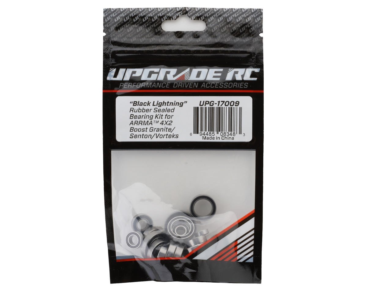 UpGrade RC "Black Lightning" Rubber Sealed Bearing Kit for Arrma™ 4x2 Boost Granite/Senton/Vorteks